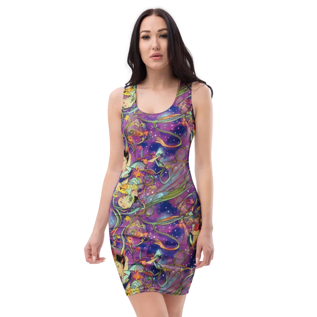 Spiral of Stardust on Bodycon Dress — Front