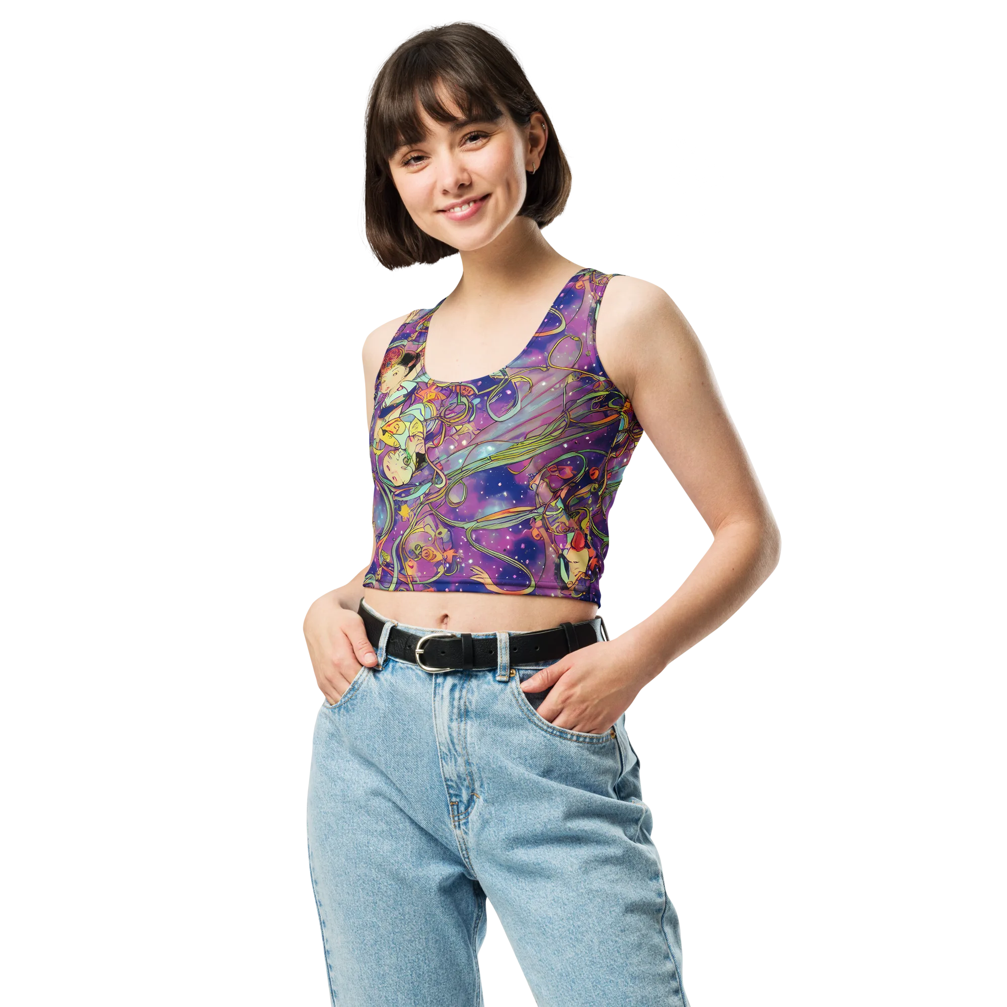 Spiral of Stardust on Crop Top — Front