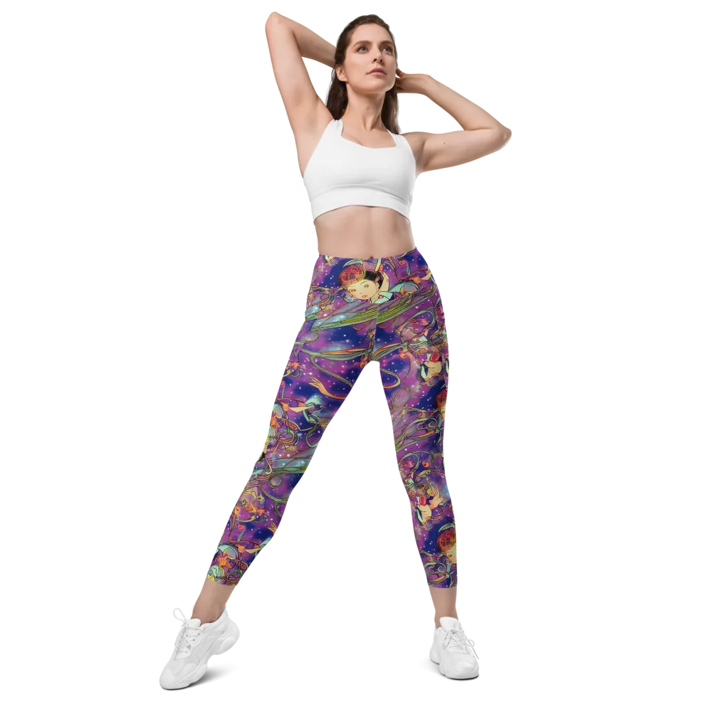 Spiral of Stardust on Leggings with Pockets — Front