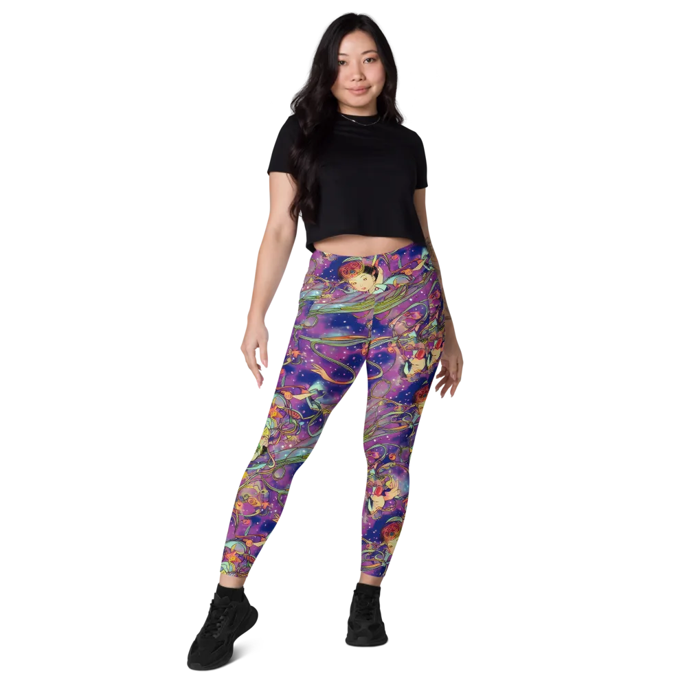 Spiral of Stardust on Leggings with Pockets — Front