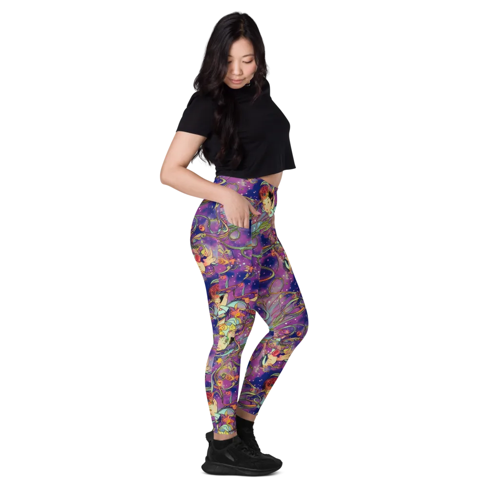 Spiral of Stardust on Leggings with Pockets — Right