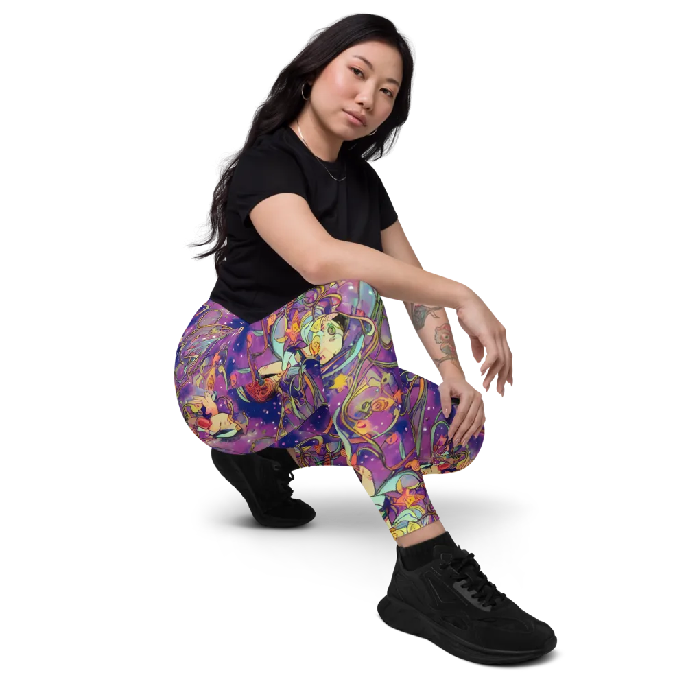 Spiral of Stardust on Leggings with Pockets — Right Front