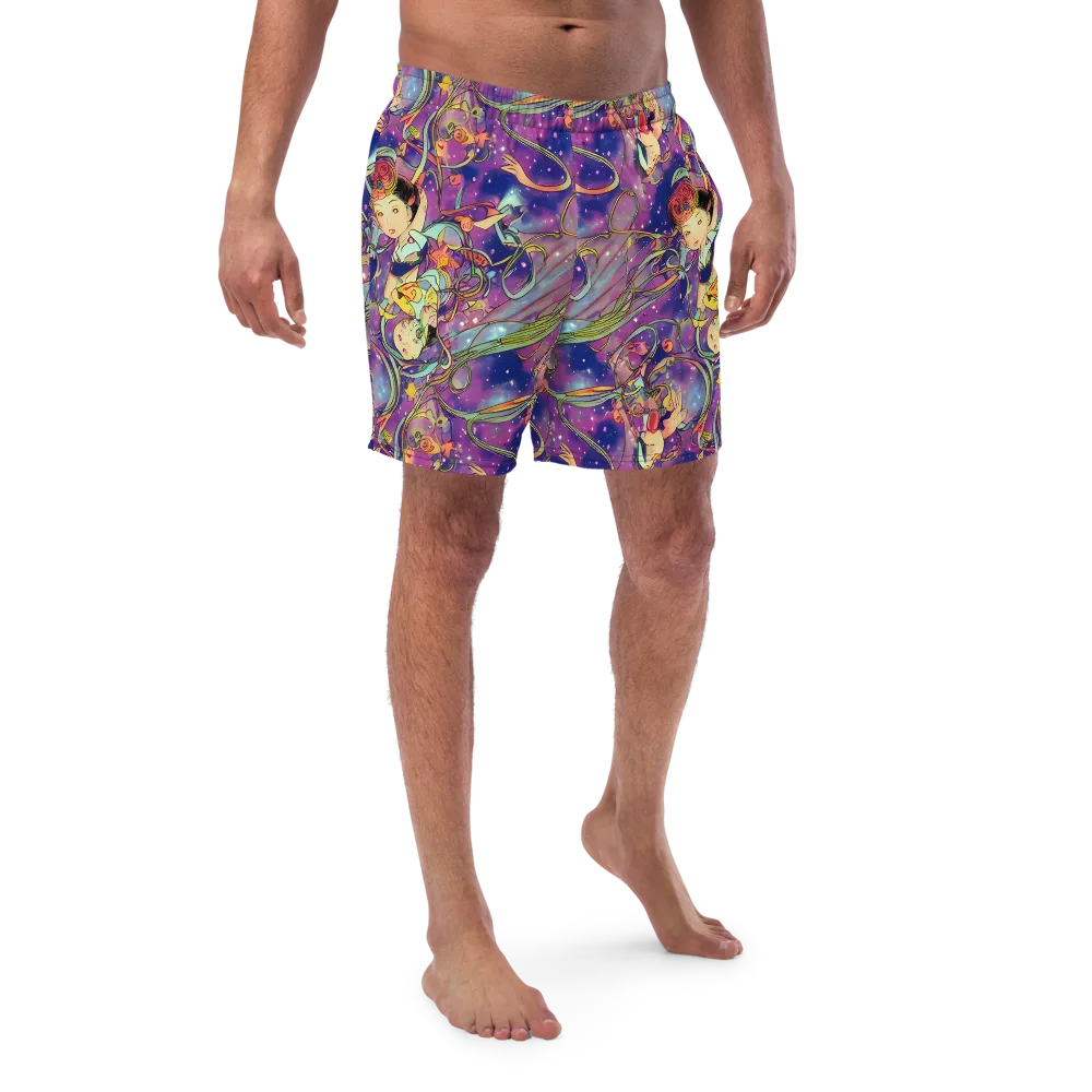 Spiral of Stardust on Swim Trunks — Front