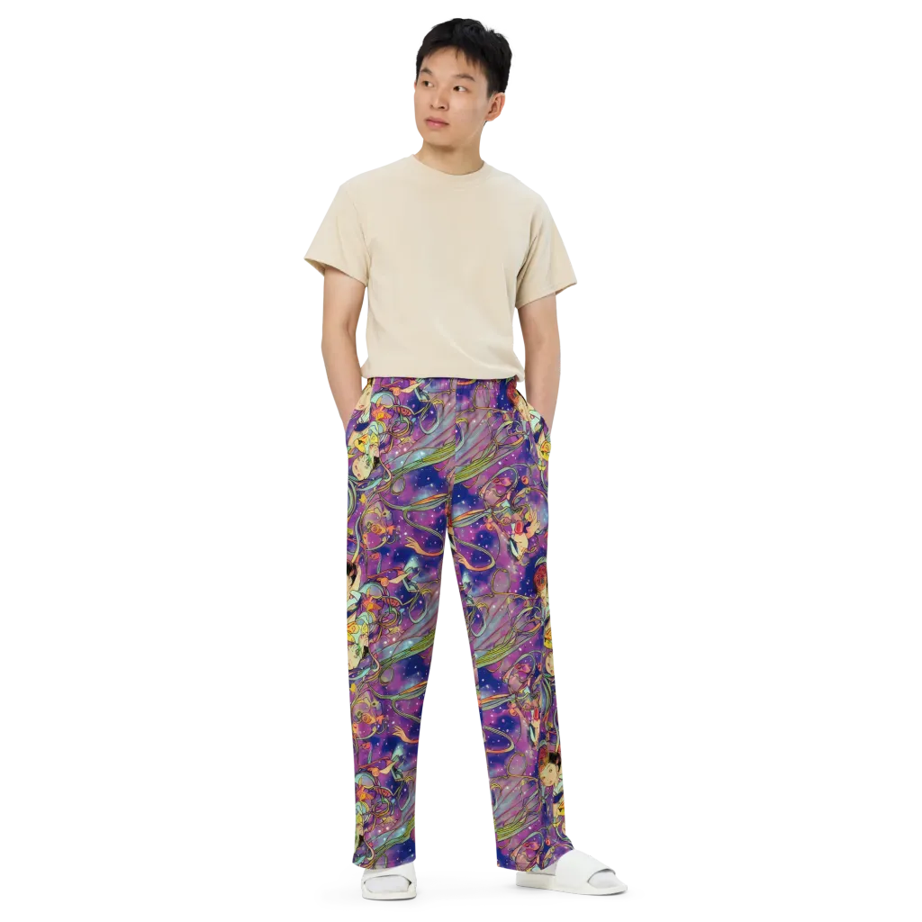 Spiral of Stardust on Wide-Leg Pants — Front