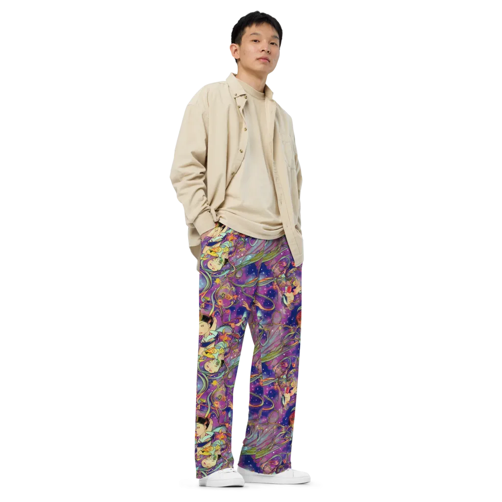 Spiral of Stardust on Wide-Leg Pants — Right Front