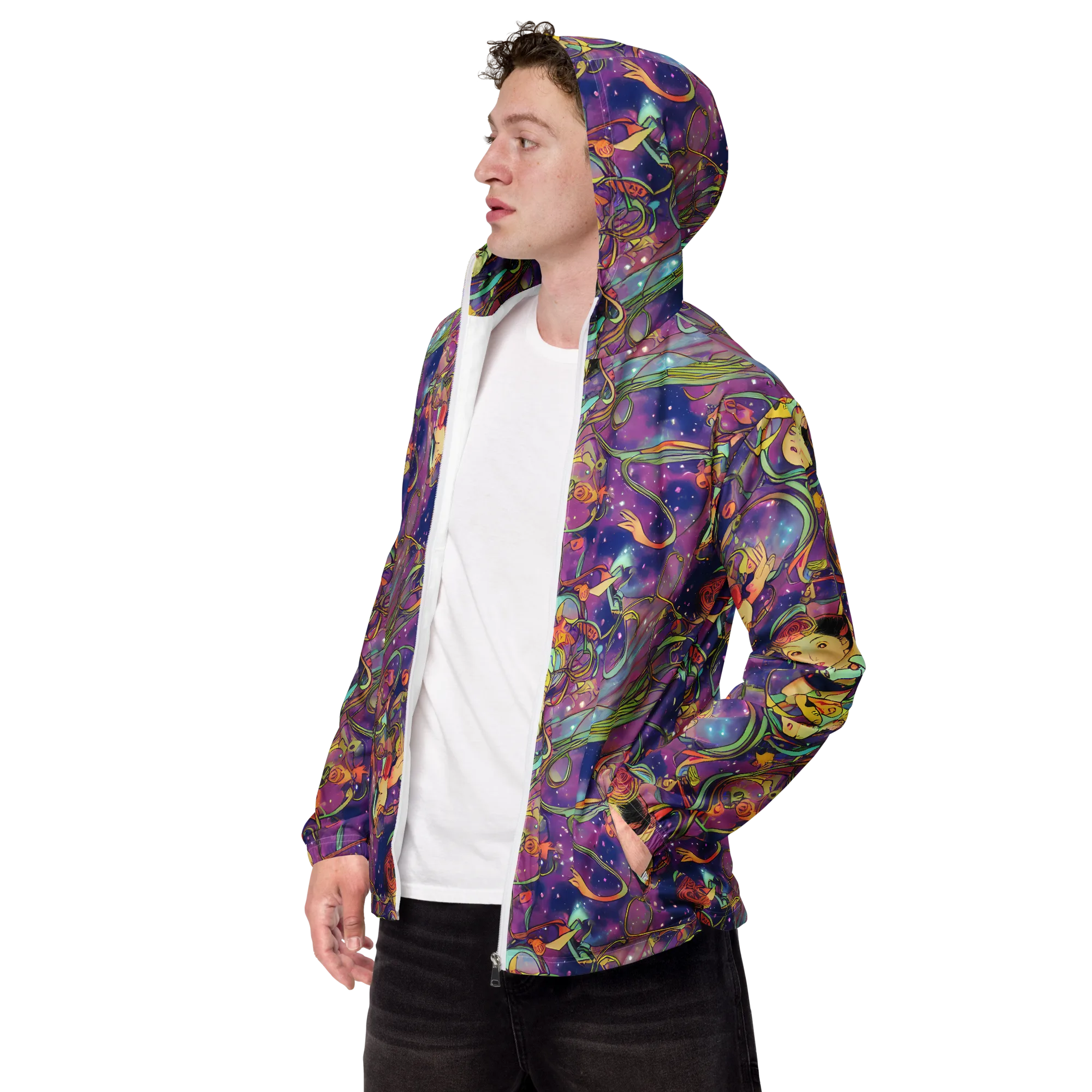 Spiral of Stardust on Men's Windbreaker — Left Front