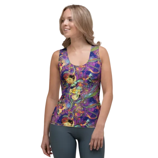 Spiral of Stardust on a Women's Tank Top