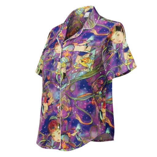 Spiral of Stardust on a Women's Short Sleeve Pajama Top