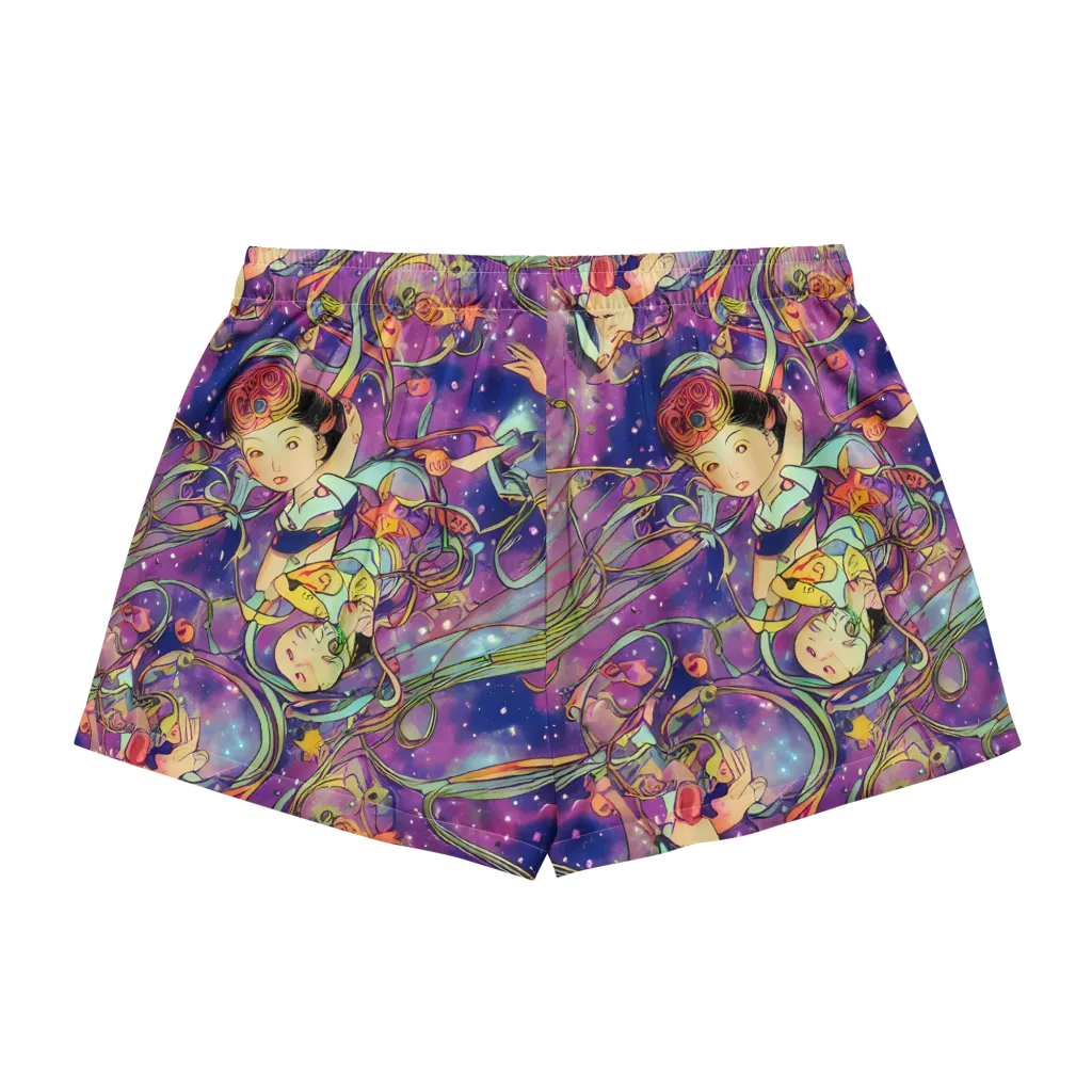 Spiral of Stardust on Women's Pajama Shorts — Back