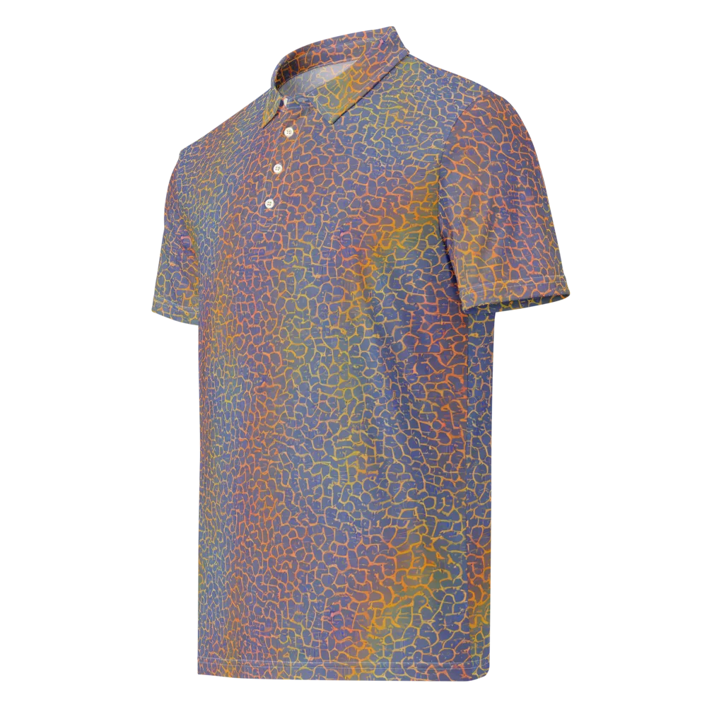 Martian Gridlock on Men's Slim Fit Polo Shirt — Left Front