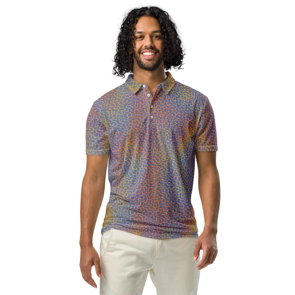 Martian Gridlock on Men's Slim Fit Polo Shirt — Front