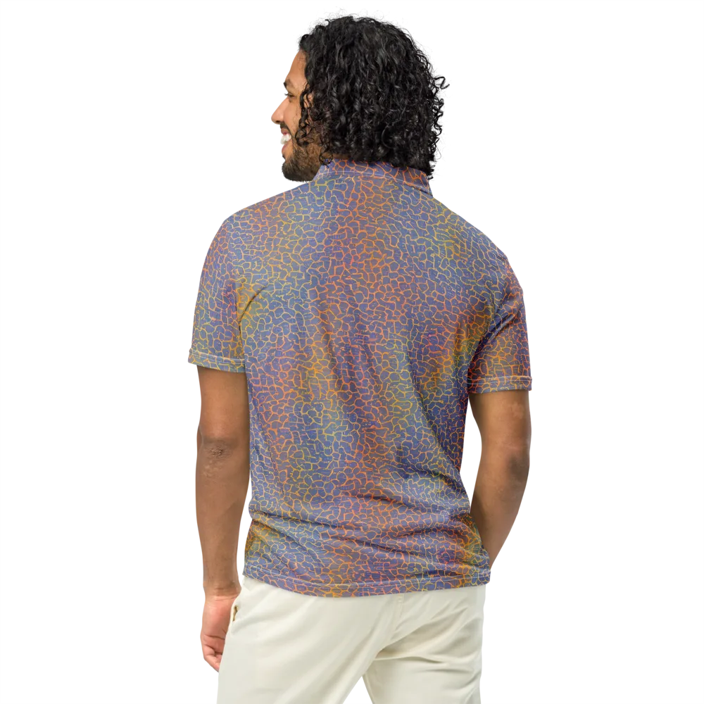 Martian Gridlock on Men's Slim Fit Polo Shirt — Back