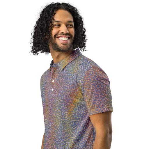 Martian Gridlock on a Men's Slim Fit Polo Shirt
