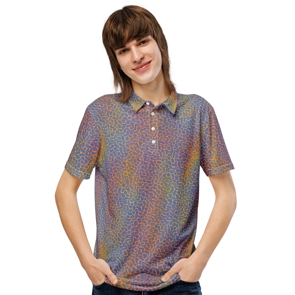 Martian Gridlock on Men's Slim Fit Polo Shirt — Front