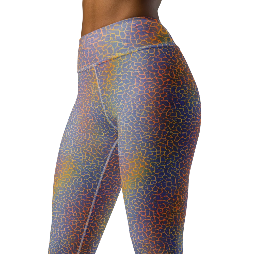 Martian Gridlock on Yoga Leggings — Left Front