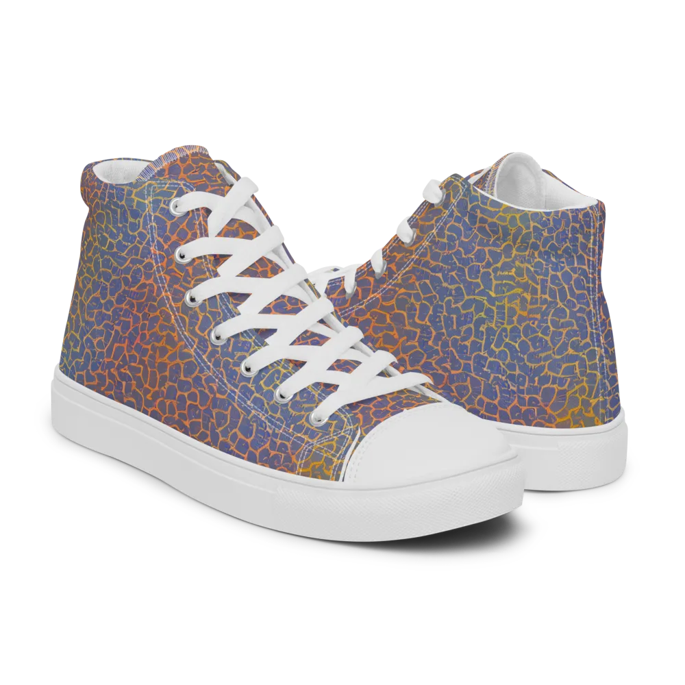 Martian Gridlock on Men's High Top Canvas Shoes — Right