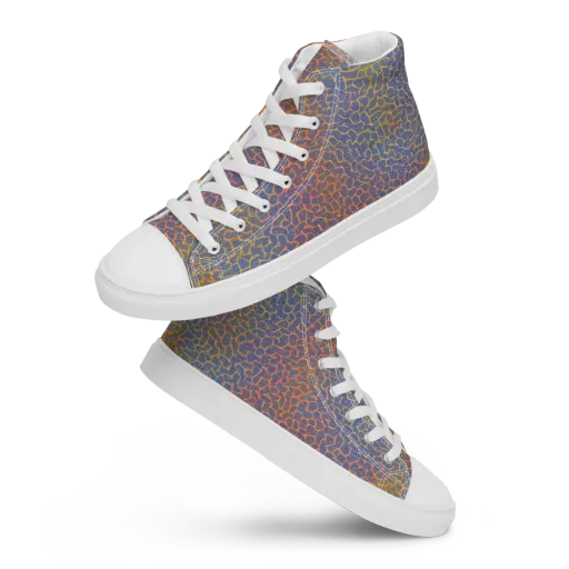 Martian Gridlock on a Men's High Top Canvas Shoes