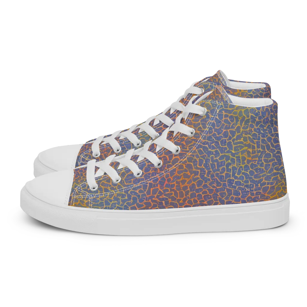 Martian Gridlock on Women's High Top Canvas Shoes — Left