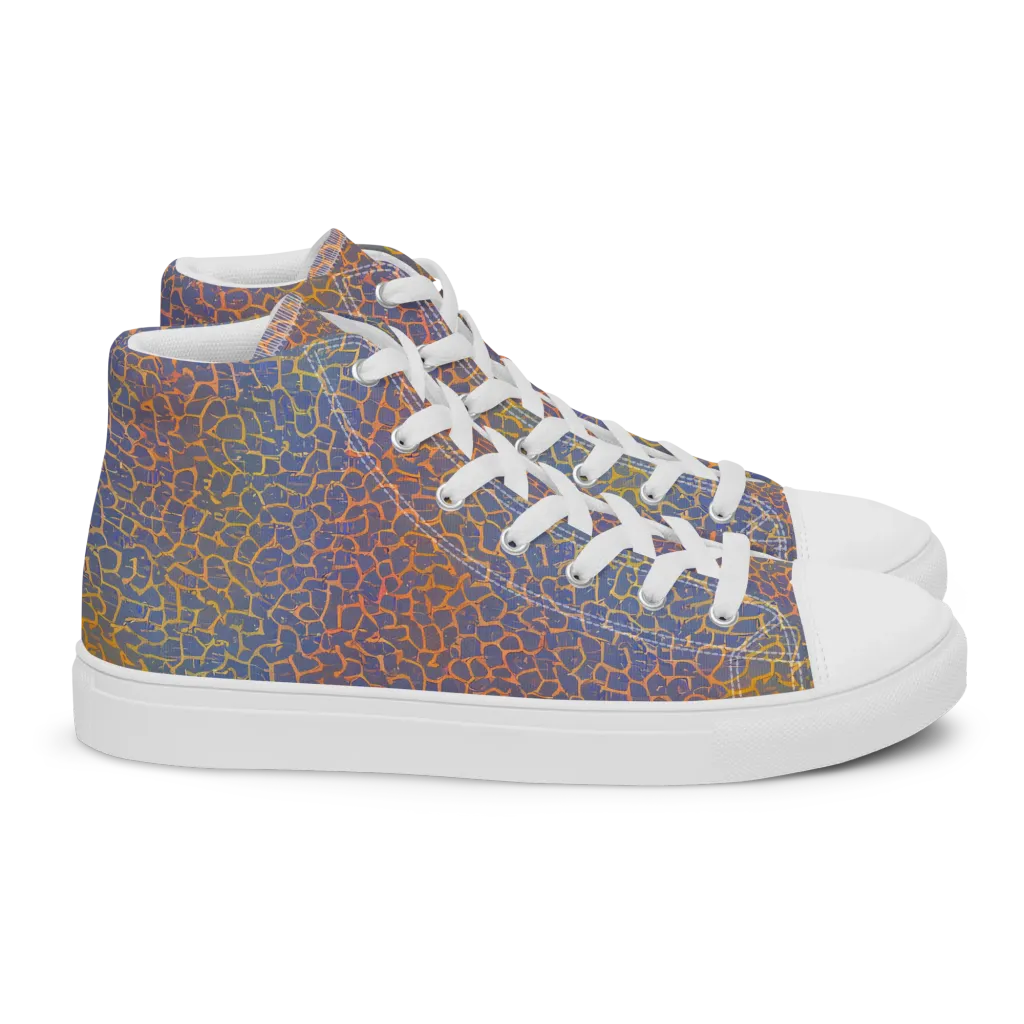 Martian Gridlock on Women's High Top Canvas Shoes — Right