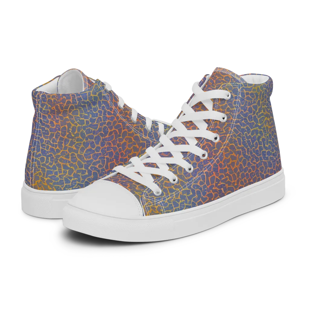 Martian Gridlock on Women's High Top Canvas Shoes — Left