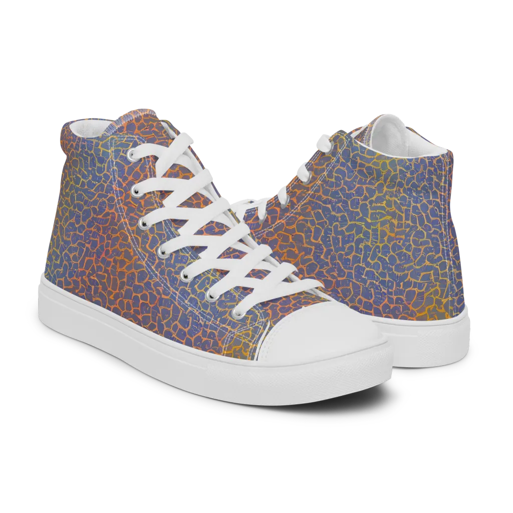 Martian Gridlock on Women's High Top Canvas Shoes — Right