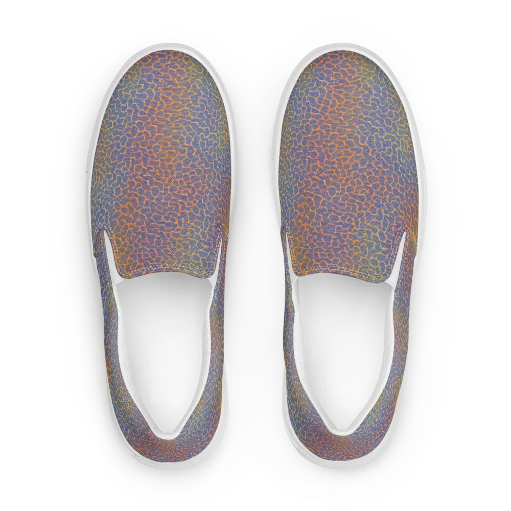 Martian Gridlock on Men's Slip-On Canvas Shoes — Front