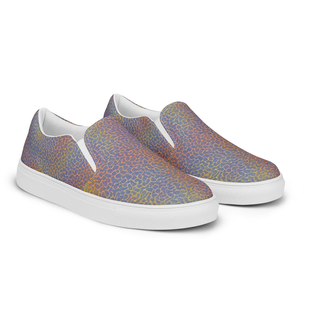 Martian Gridlock on Men's Slip-On Canvas Shoes — Right Front