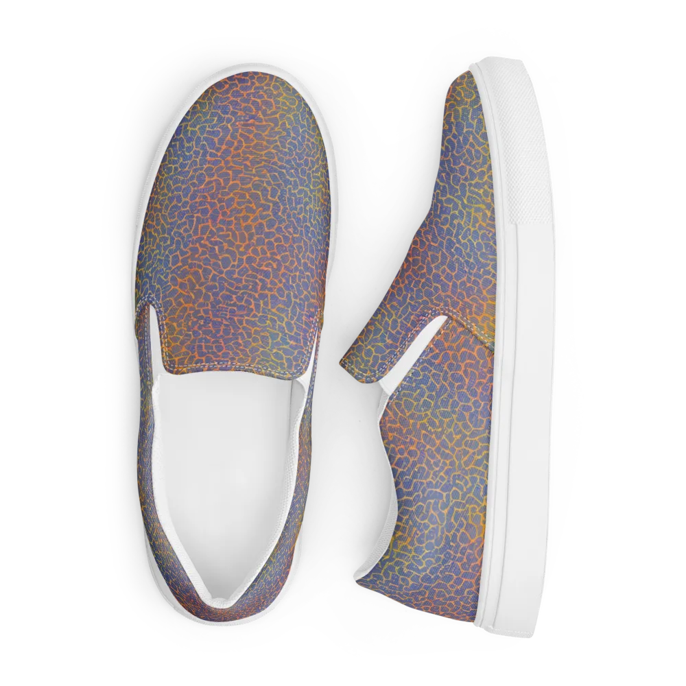 Martian Gridlock on Men's Slip-On Canvas Shoes — Front