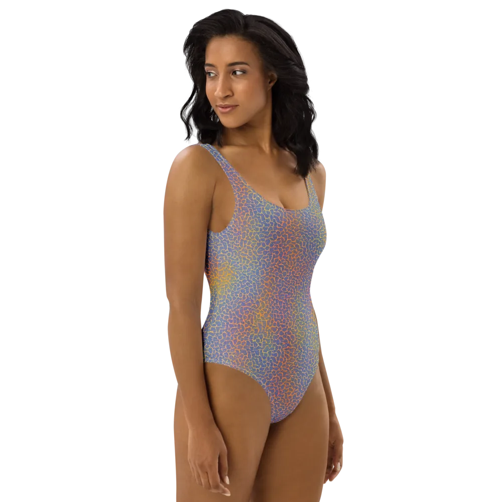 Martian Gridlock on One-Piece Swimsuit — Right