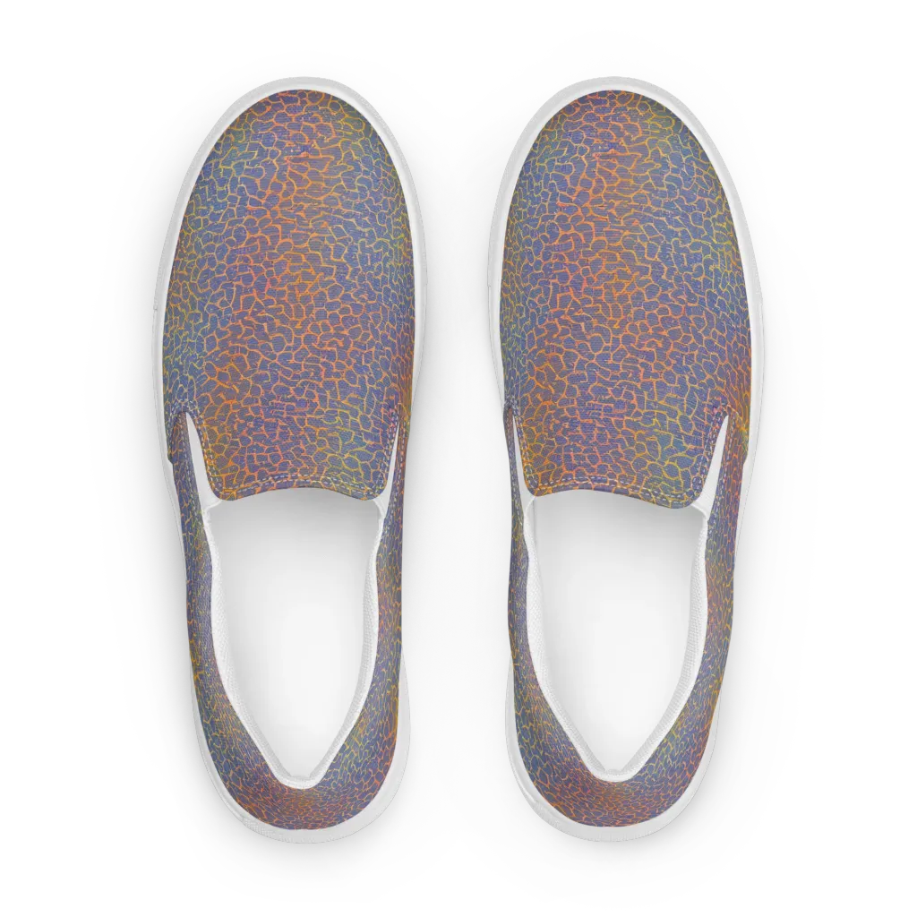 Martian Gridlock on Women's Slip-On Canvas Shoes — Front