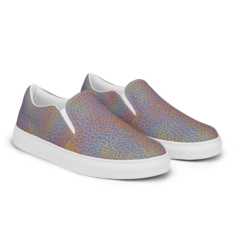 Martian Gridlock on Women's Slip-On Canvas Shoes — Right Front
