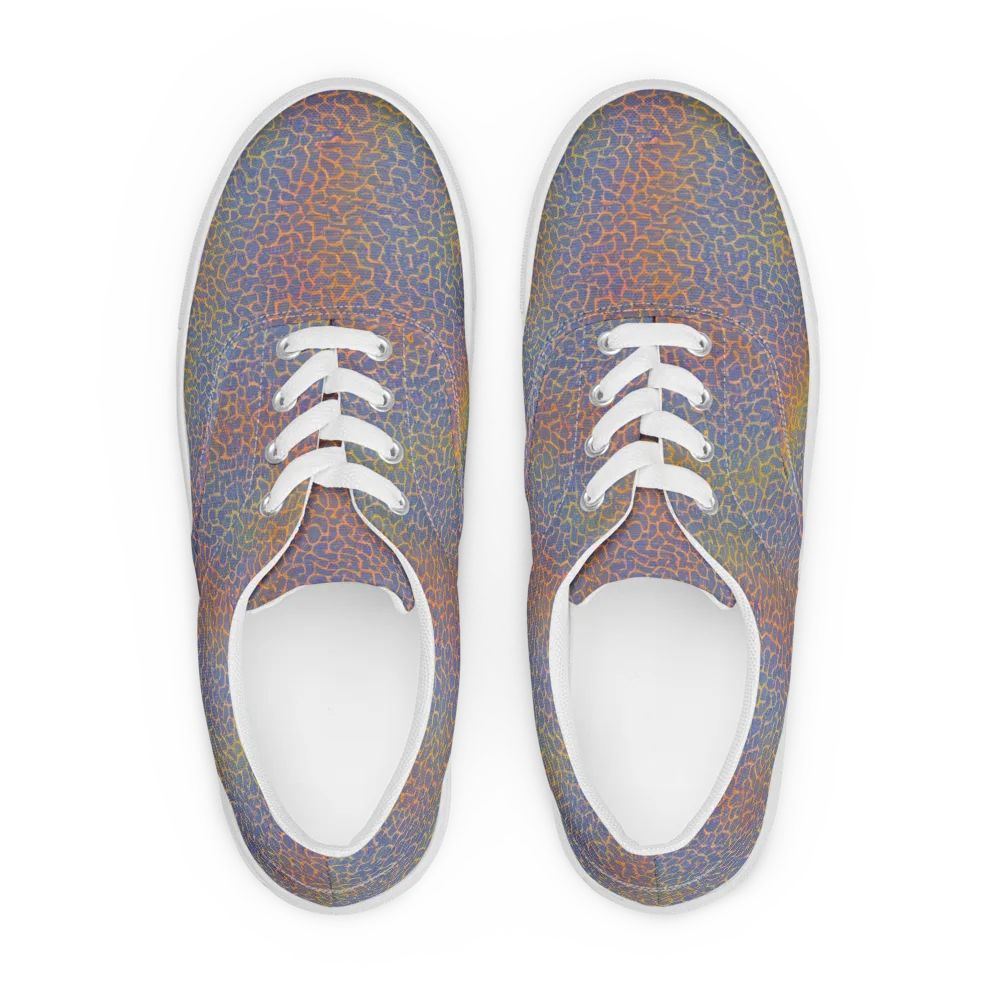 Martian Gridlock on Men's Lace-Up Canvas Shoes — Front