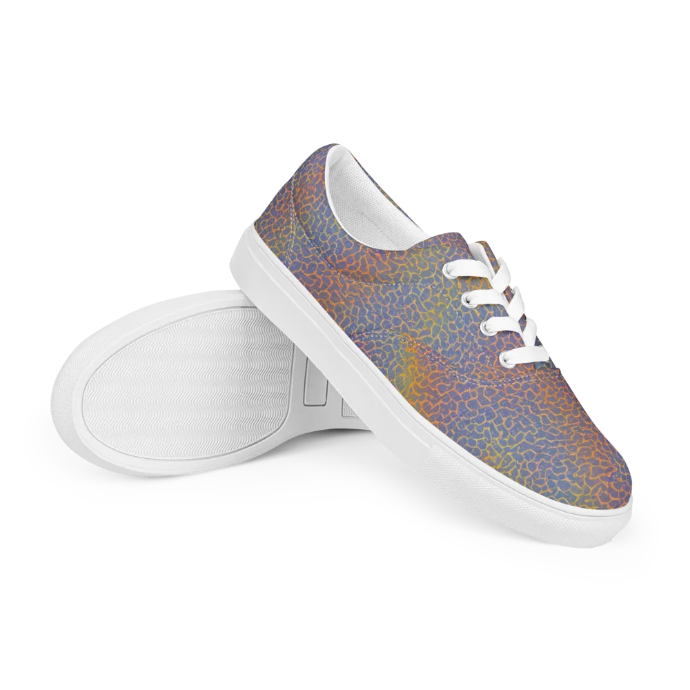 Martian Gridlock on Men's Lace-Up Canvas Shoes — Right Front