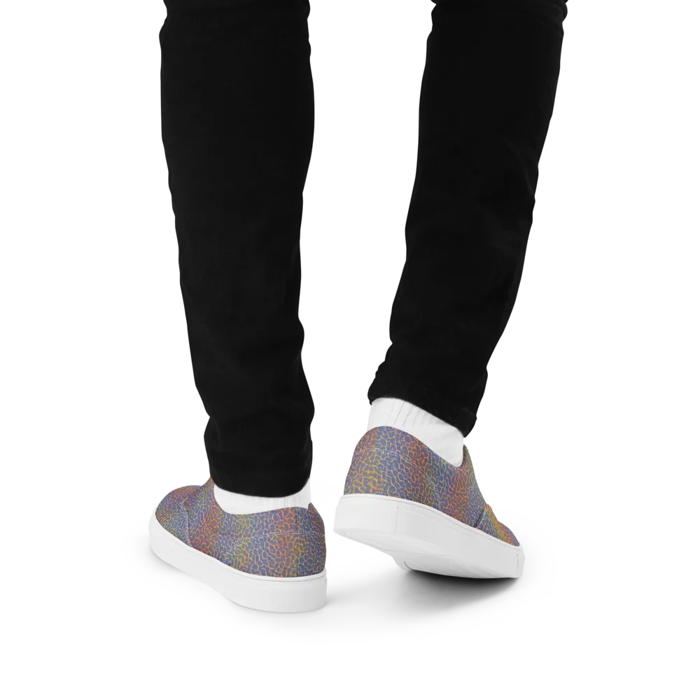Martian Gridlock on Men's Lace-Up Canvas Shoes — Back
