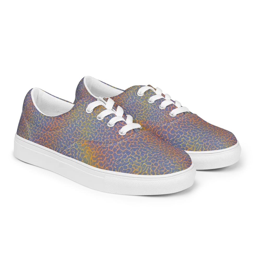 Martian Gridlock on Men's Lace-Up Canvas Shoes — Right Front