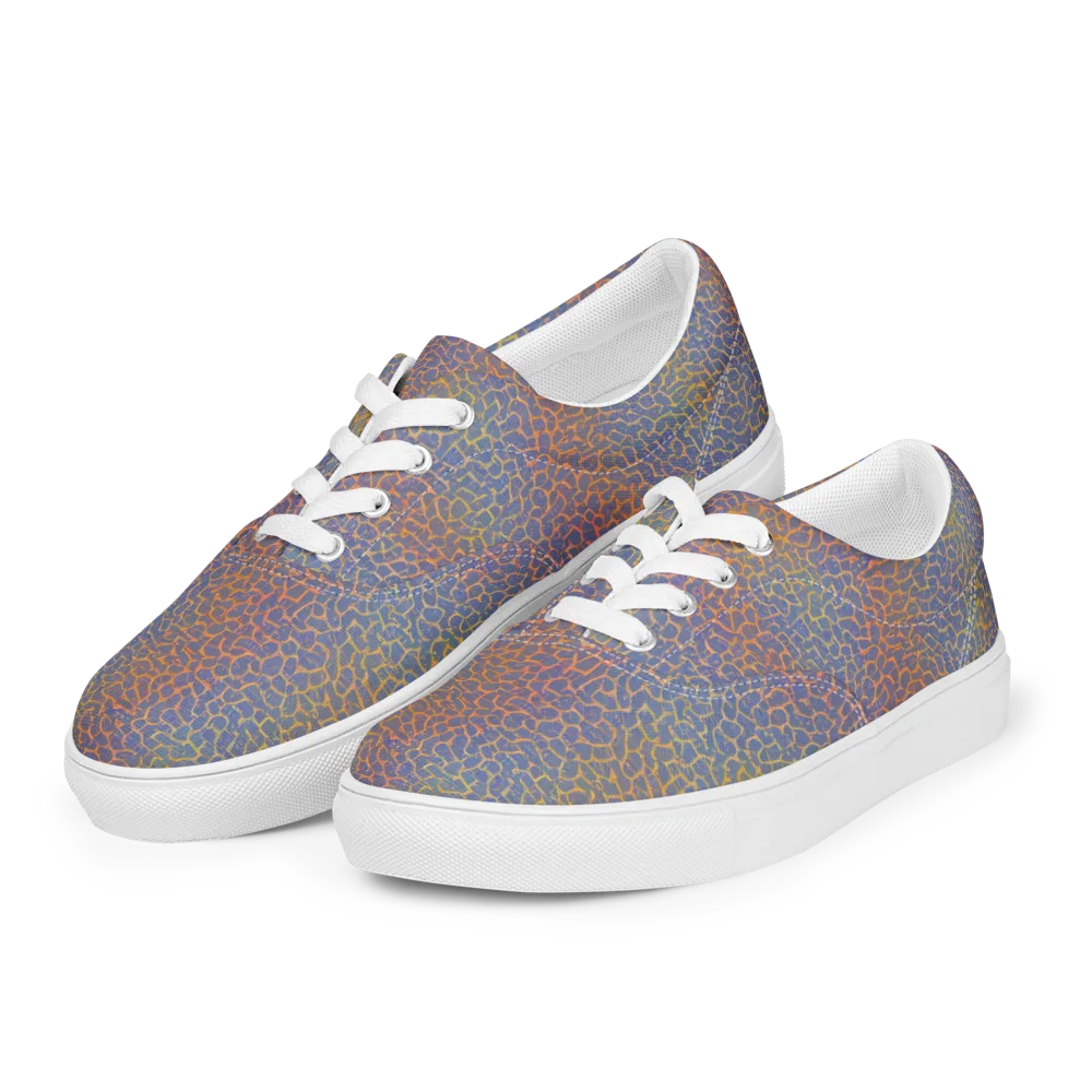 Martian Gridlock on Men's Lace-Up Canvas Shoes — Left Front