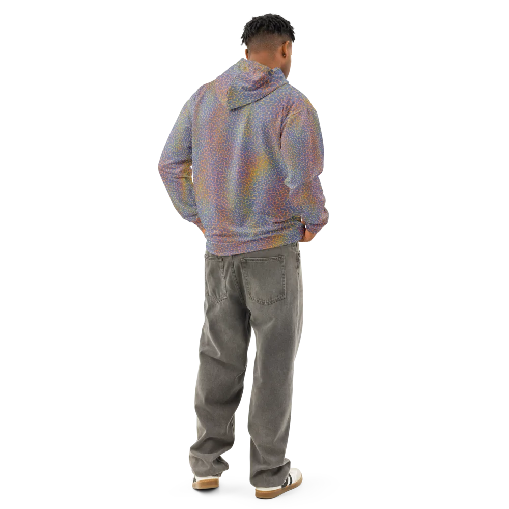 Martian Gridlock on Cotton Hoodie — Back