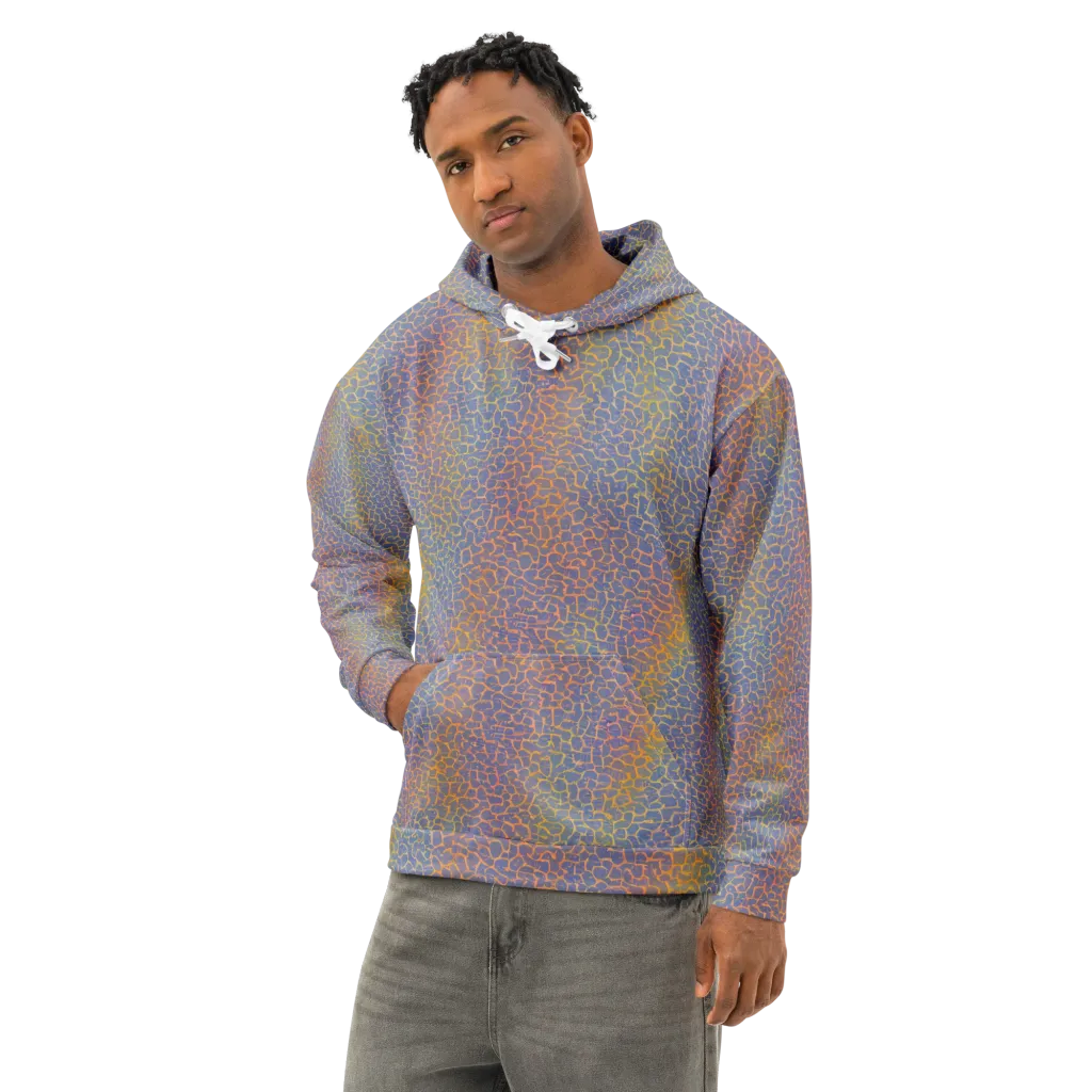Martian Gridlock on Cotton Hoodie — Left Front