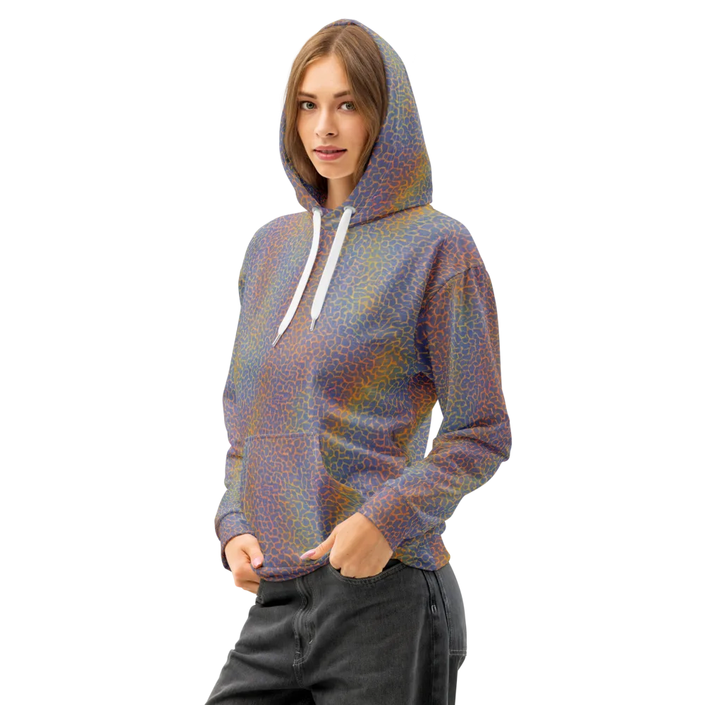 Martian Gridlock on Cotton Hoodie — Left Front