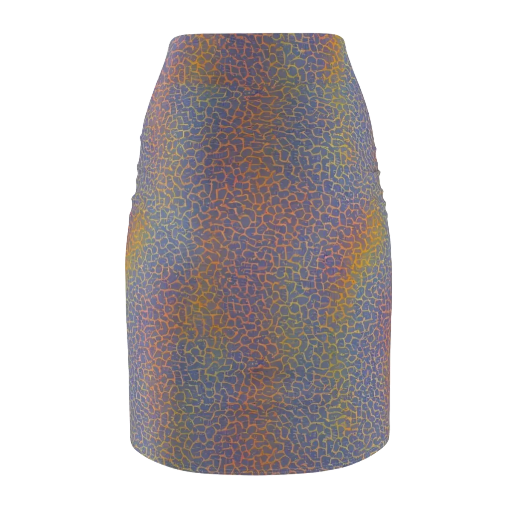 Martian Gridlock on Pencil Skirt — Back