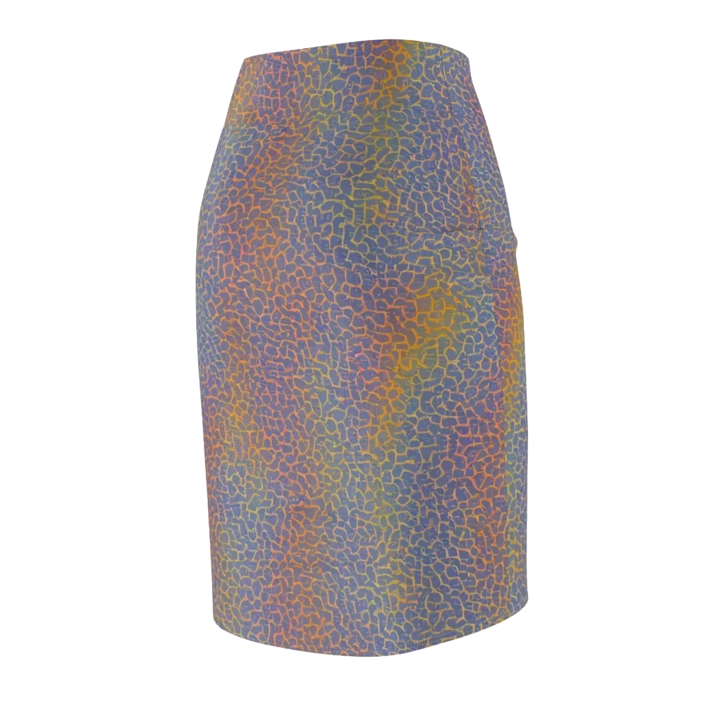 Martian Gridlock on Pencil Skirt — Back Side
