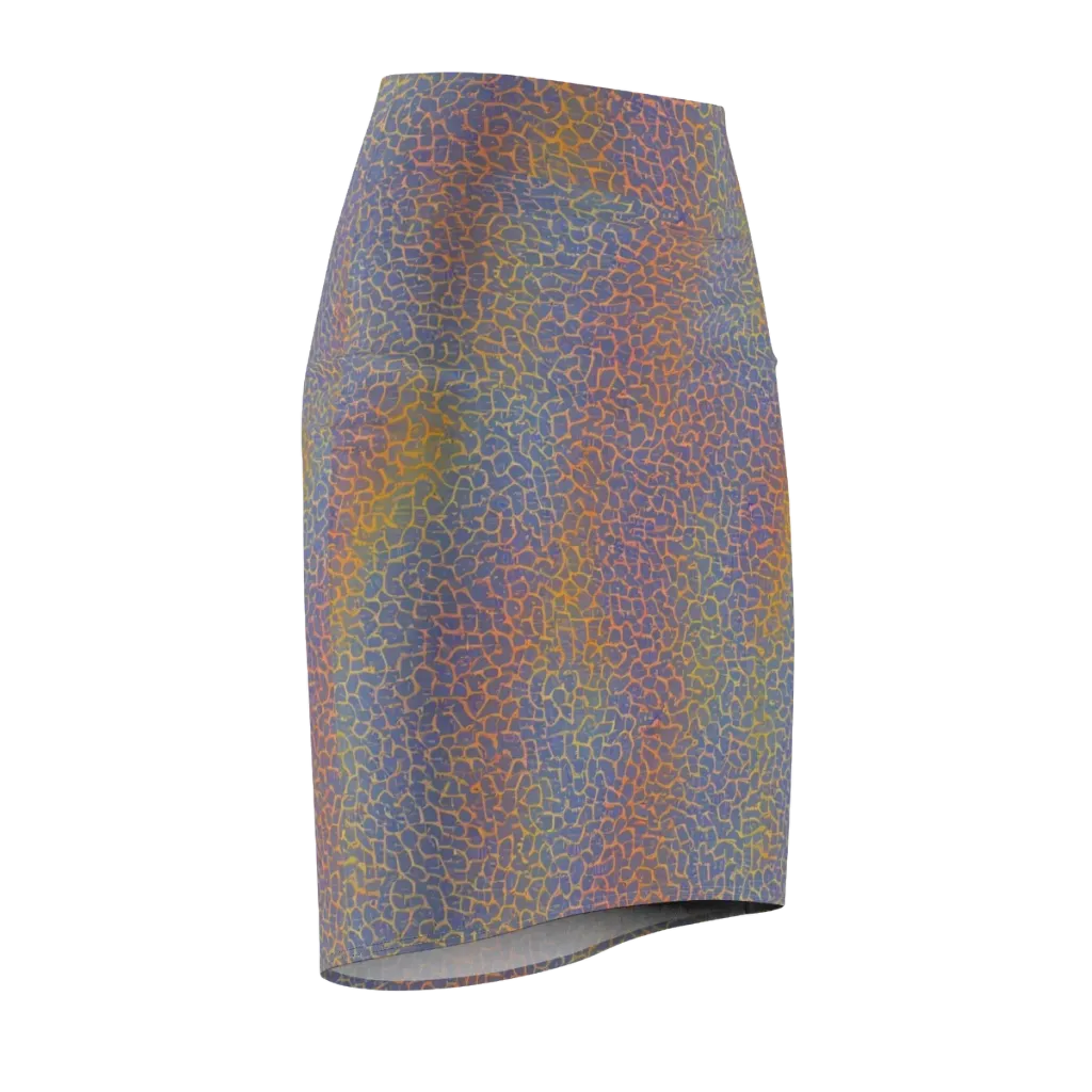 Martian Gridlock on Pencil Skirt — Front Side