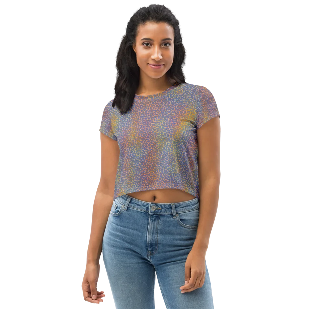 Martian Gridlock on Crop Tee — Front