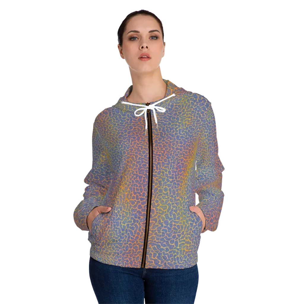 Martian Gridlock on Women's Full-Zip Hoodie — Front On Person