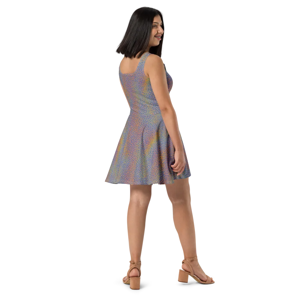 Martian Gridlock on Skater Dress — Right