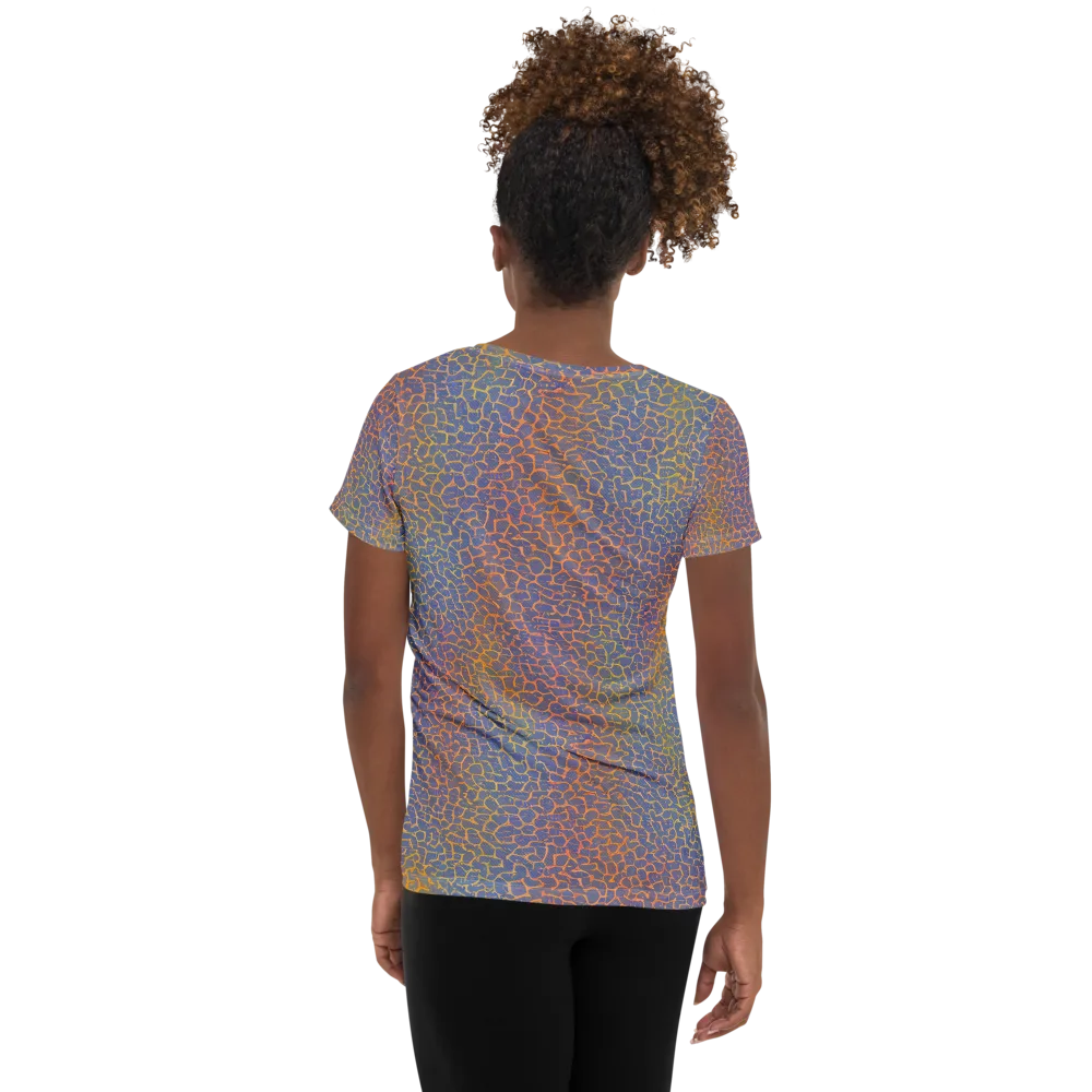 Martian Gridlock on Women's Athletic T-Shirt — Back