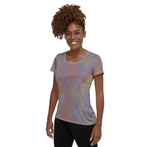 Martian Gridlock on a Women's Athletic T-Shirt