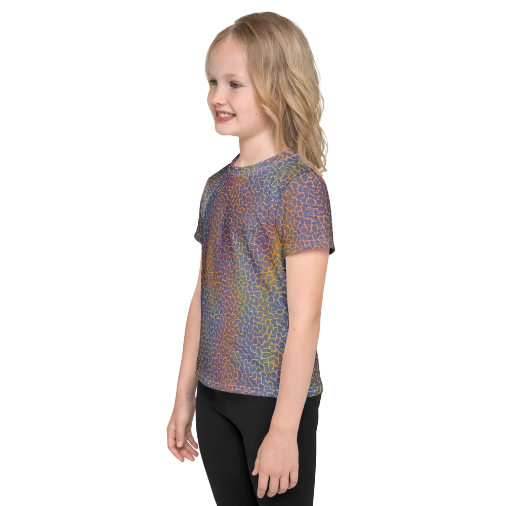 Martian Gridlock on Kids Crew Neck T-Shirt — Left