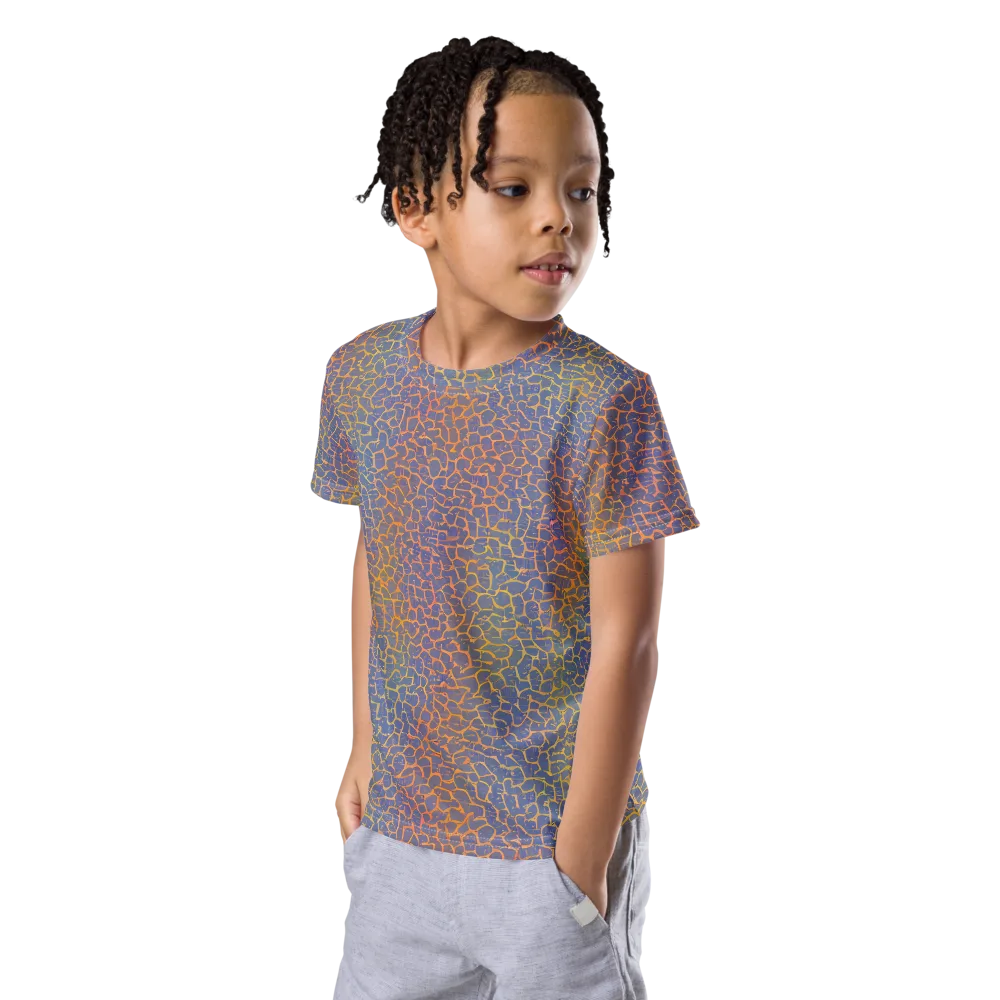 Martian Gridlock on Kids Crew Neck T-Shirt — Left Front