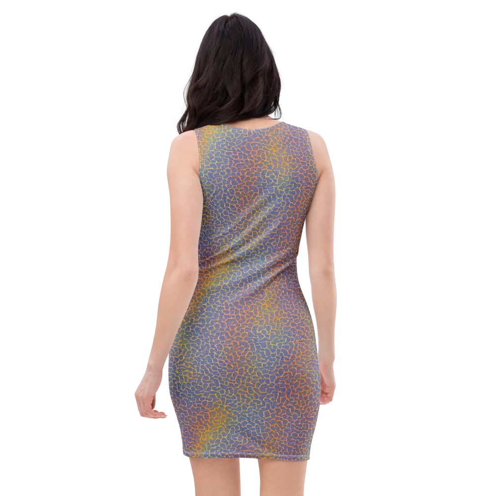 Martian Gridlock on Bodycon Dress — Back